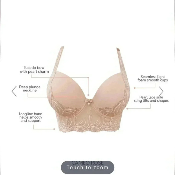 Parfait Other - Parfait PEARL LONGLINE PLUNGE BRA - CAMEO ROSE